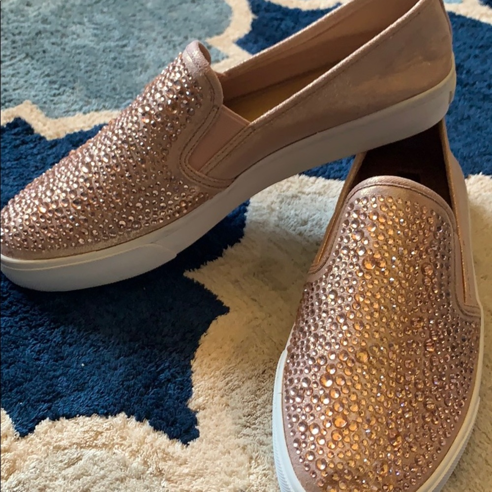Rose gold Stone slip on shoes